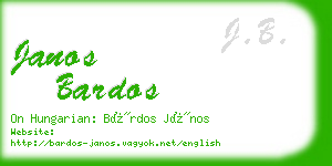 janos bardos business card